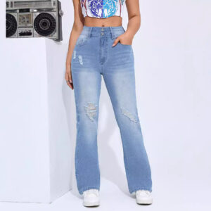 Trendy damejeans med slank pasform
