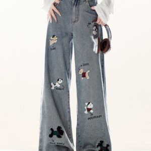 Hvalpe Broderede Jeans