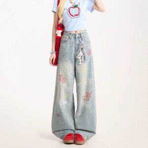 Tegneserie Broderede Jeans
