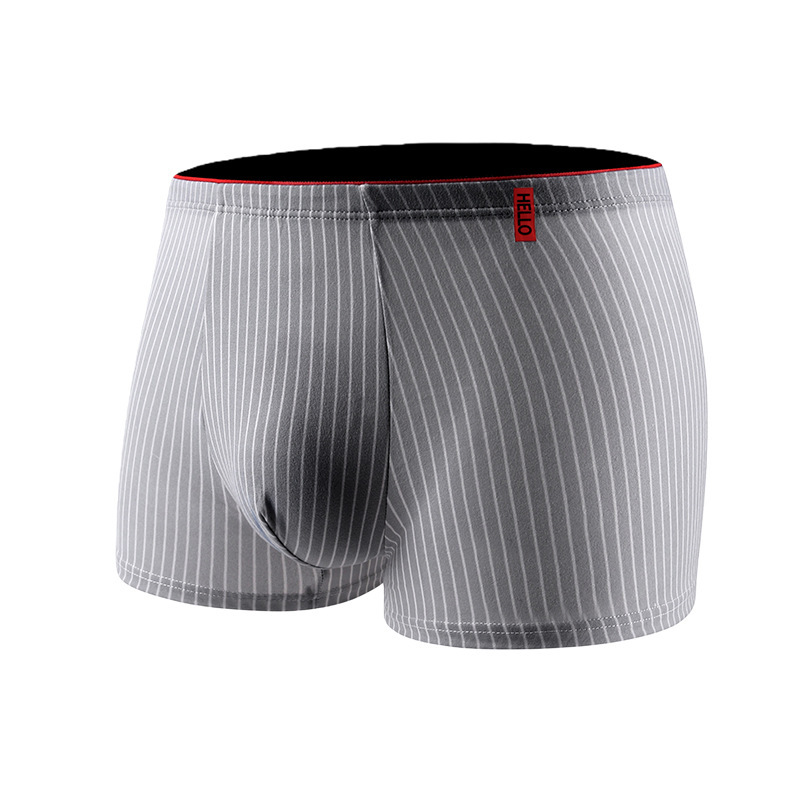 Striped Antibacterial Breathable Mid Rise Plus Size Mens Underwear - Billede 2