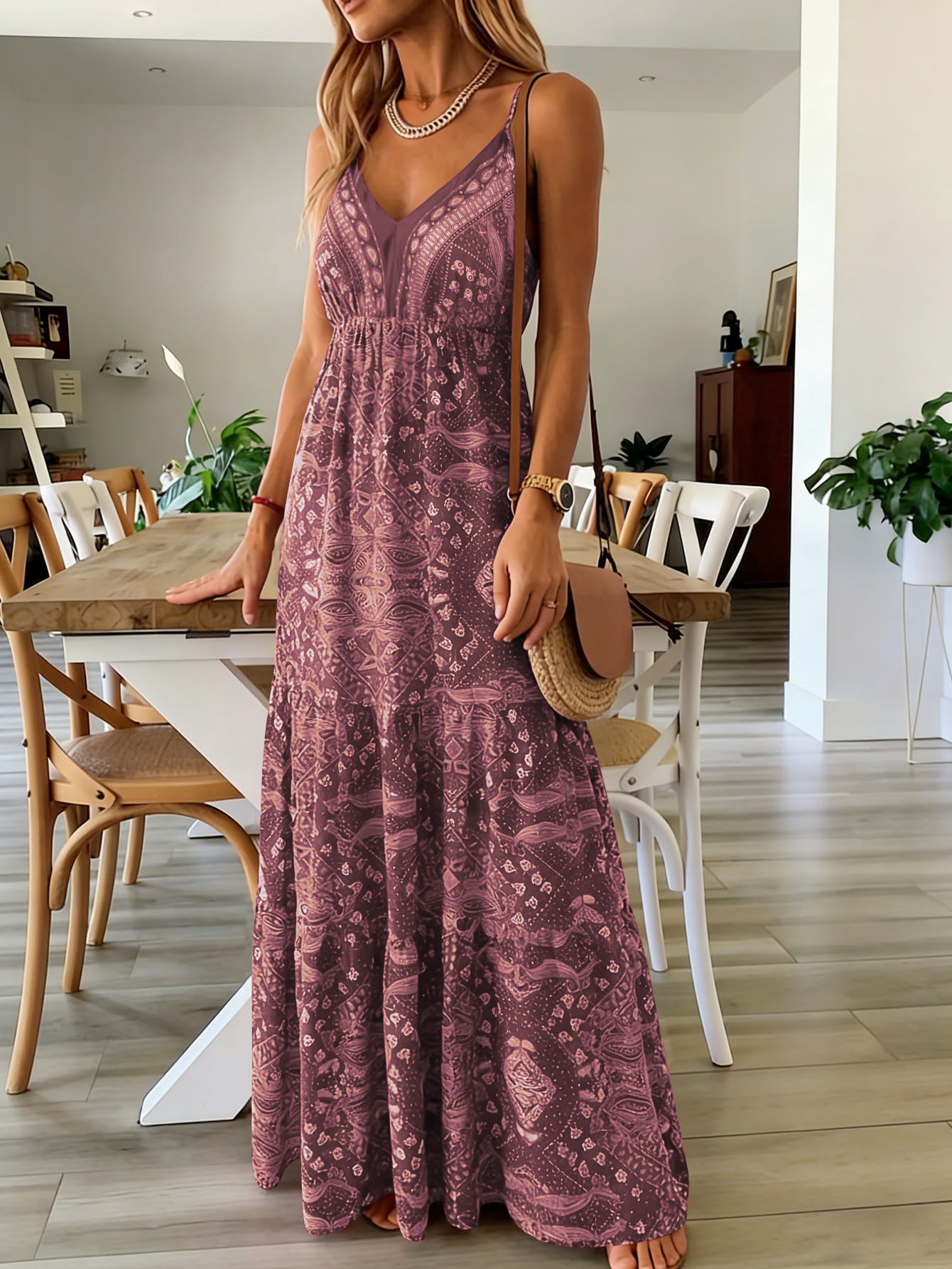 Blomstret Boho Maxikjole - Billede 2