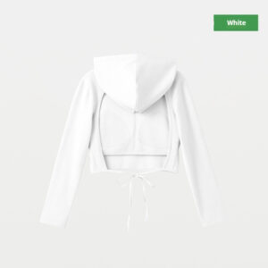 Kort hoodie med brystindlæg