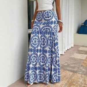 All-over Print Casual Loose-fitting Low-rise Skirt