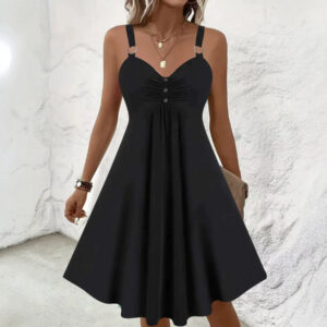 Enkel plus size slipkjole med V-hals.