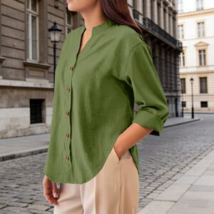 Bomuld-Hør Cardigan Bluse