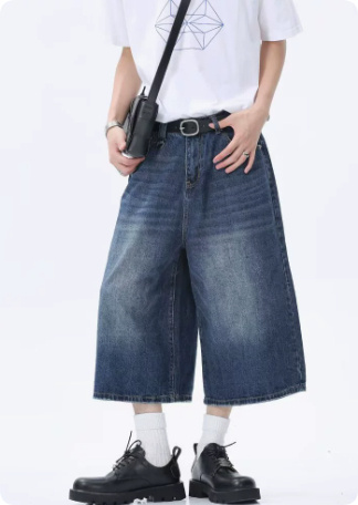 Summer Mens Capri Pants Trendy Denim ShortsAmerican Style - Billede 8