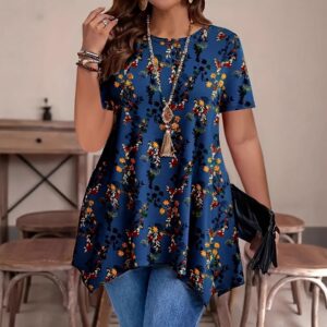 T-shirt med blomsterprint