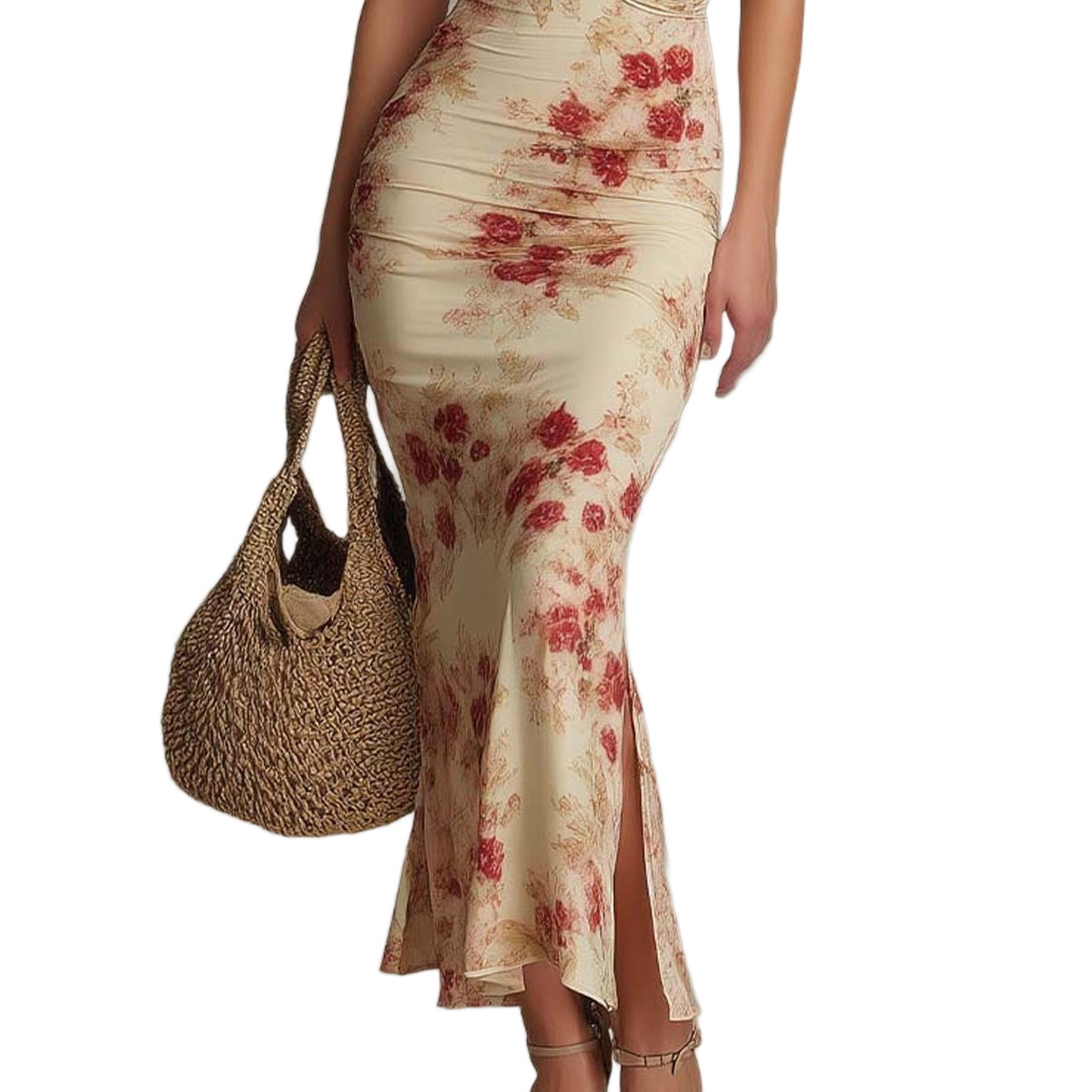 Womens Retro-Print Slim-Fit Casual Dress - Billede 3