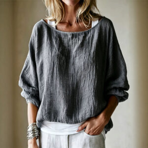 Off-shoulder Top med Flagermusærmer