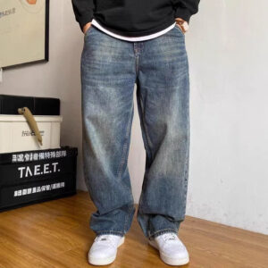 Vintage jeans i kraftig vasket denim