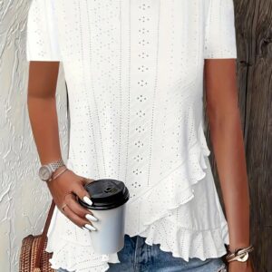 Plus size top med flæser