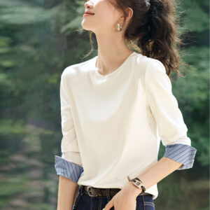 Stribet Patchwork Bluse