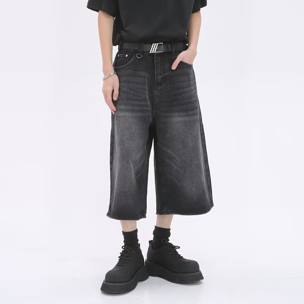 Summer Mens Capri Pants Trendy Denim ShortsAmerican Style - Billede 6