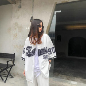 Baseball-inspireret cardigan