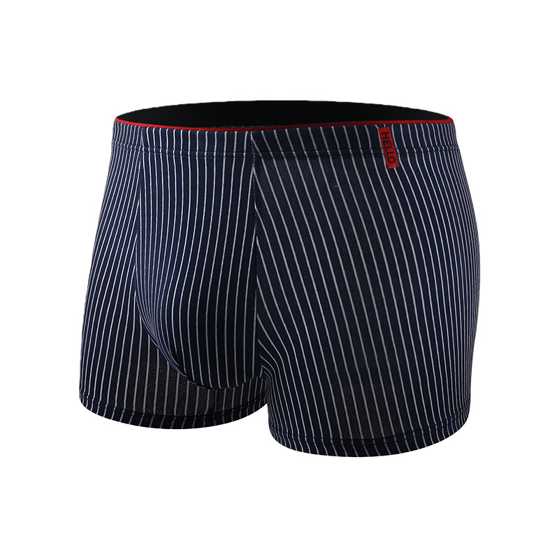 Striped Antibacterial Breathable Mid Rise Plus Size Mens Underwear - Billede 3