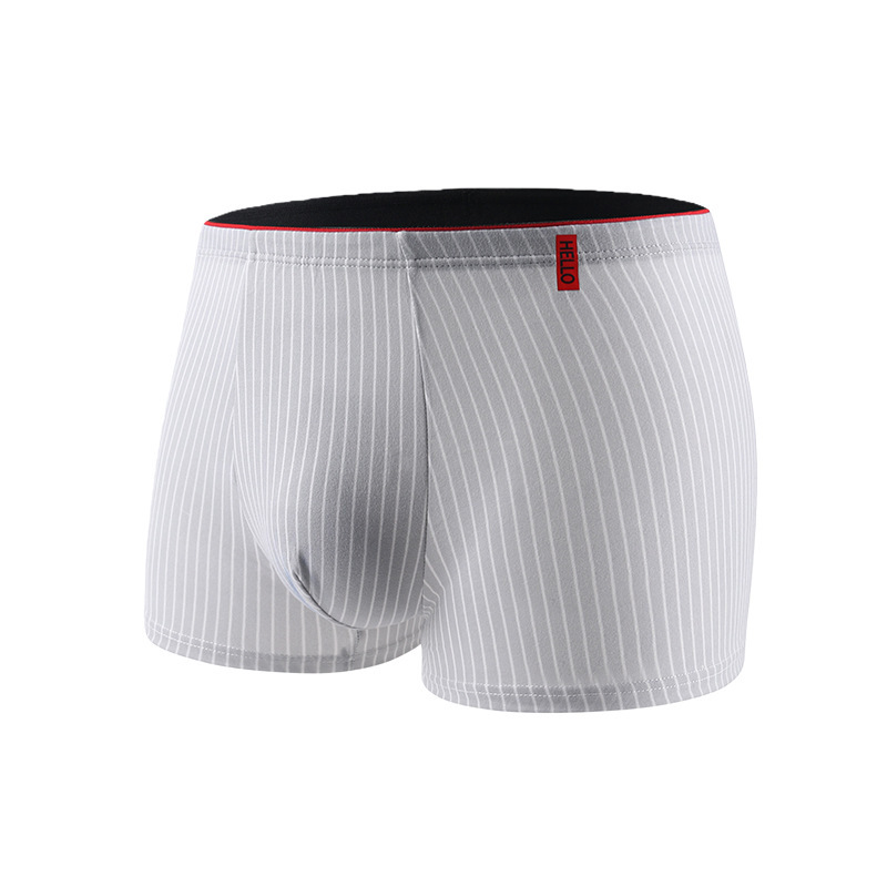 Striped Antibacterial Breathable Mid Rise Plus Size Mens Underwear - Billede 5