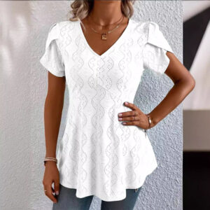 Casual top med V-hals