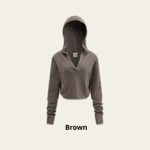 Vasket Hoodie med V-hals