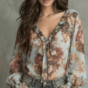 Retro blomstertop