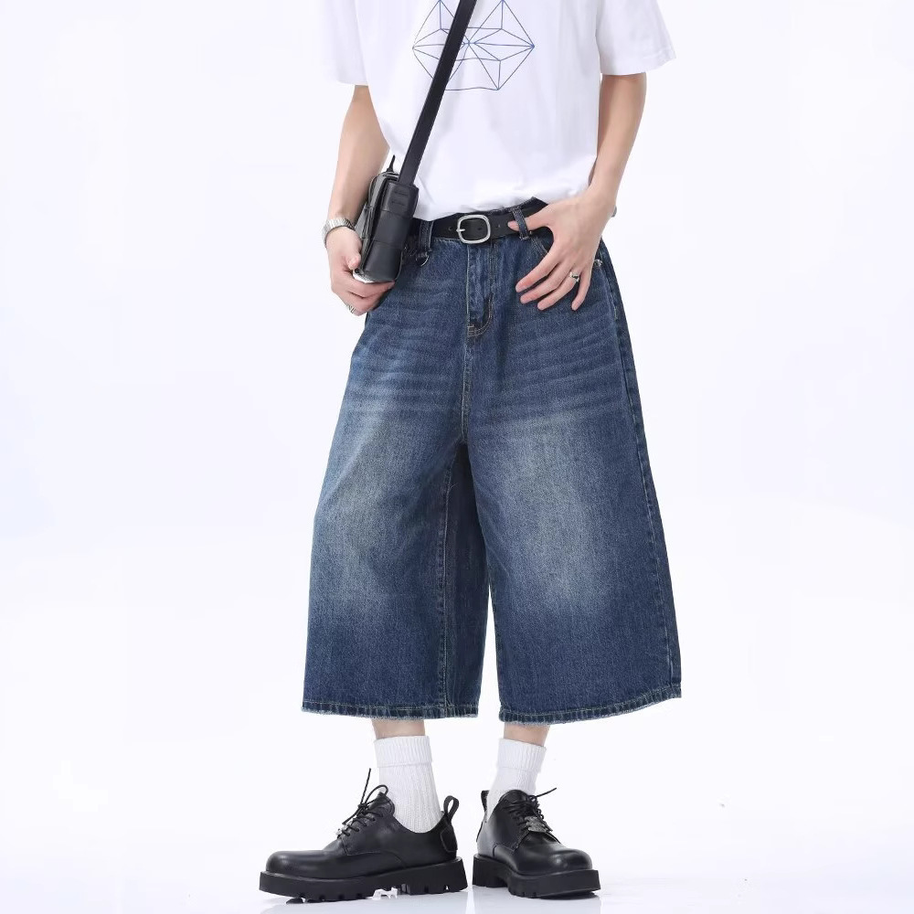 Summer Mens Capri Pants Trendy Denim ShortsAmerican Style - Billede 4