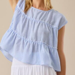 Casual løs bluse med patchwork