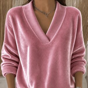 Velourbluse med Peter Pan-krave