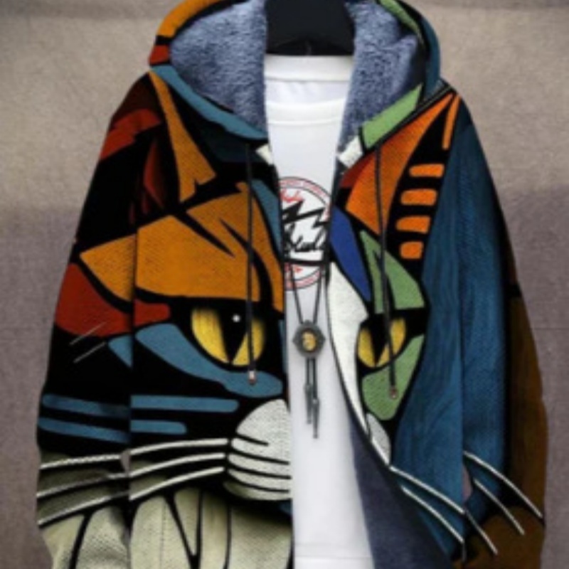 New 3D Personalized Print Hooded Men's Clothing