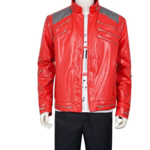 Mens Fashionable Red Leather Jacket