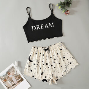 Women's Sleepwear Cute Cartoon Print Short Set Pajamas For W