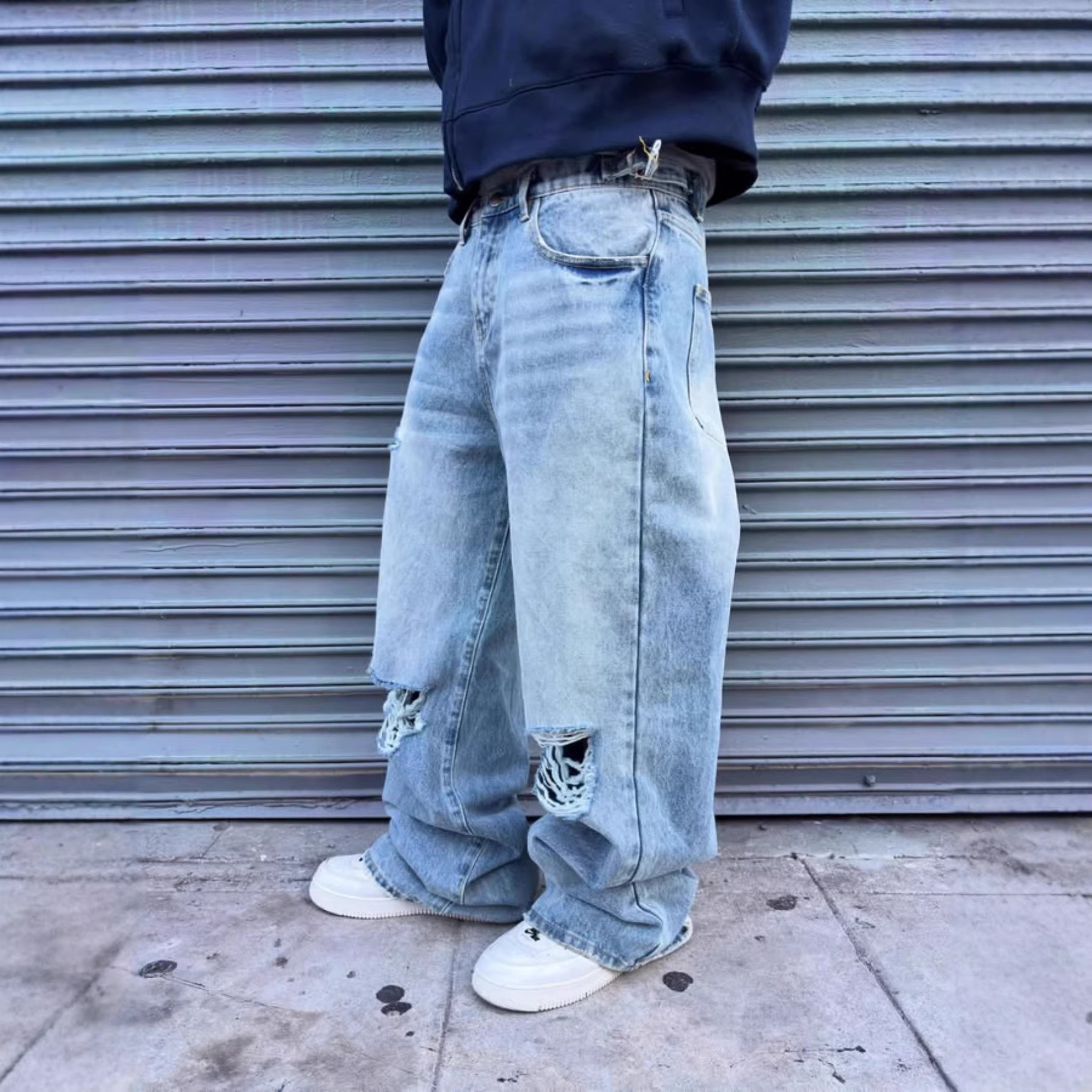 High-street American-style Ripped Jeans For Men - Image 5