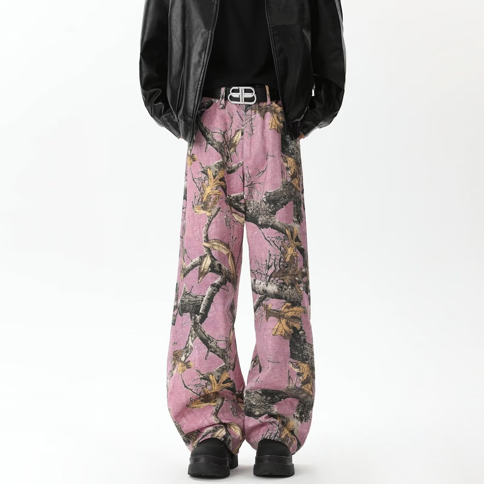 Branch Camouflage 3D-printed Denim-look Pants - Image 2