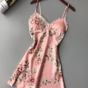 Robe Underwear women's night dress lace sleepwear Silk Satin