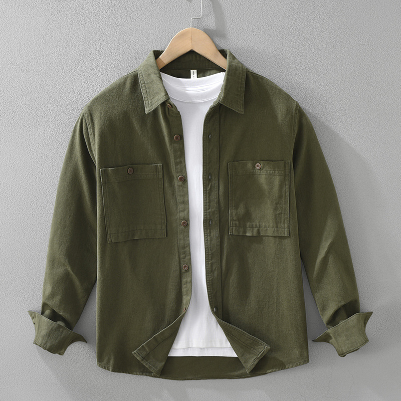 Japanese-style Workwear Long-sleeve Shirt, Men's Casual And Loose-fitting - Image 3