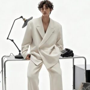 Springautumn Korean-style Mens Minimalist Suit Jacket