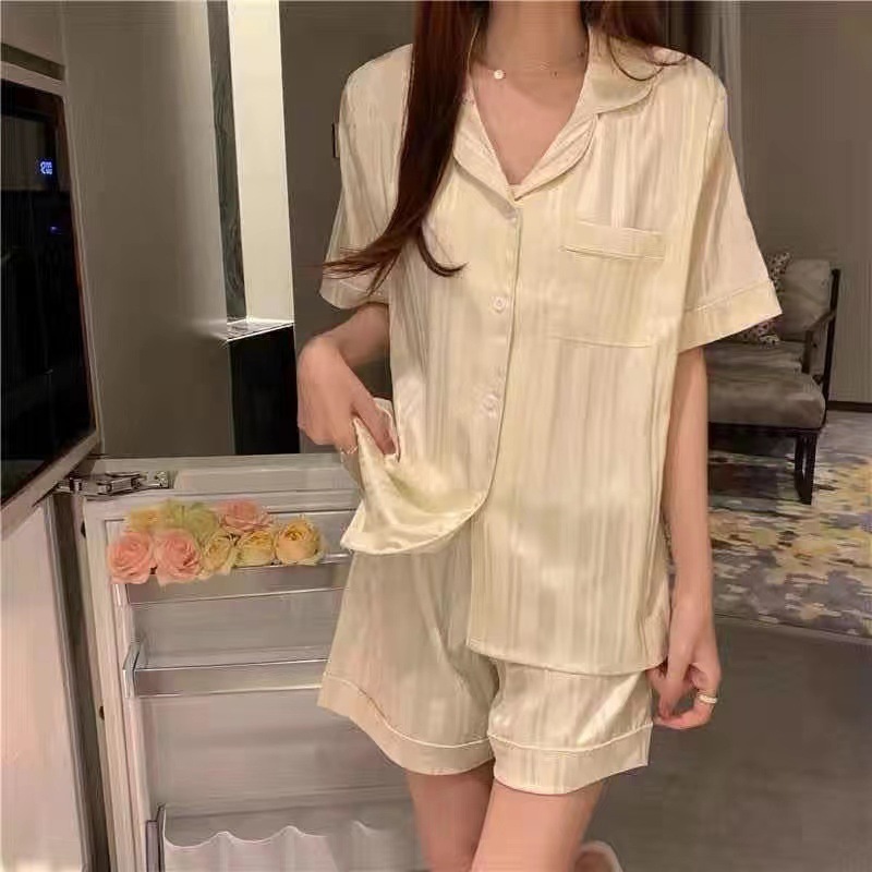 Ice Silk Pajamas Women's Short Sleeve Thin Cartoon Two Piece Set - Image 6