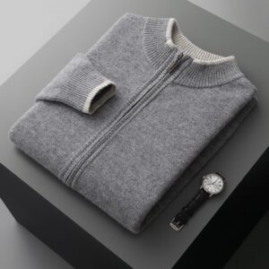 Color-block Cardigan Business Knit Suit For Men