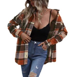 Womens Flannel Shirt Plaid Jacket