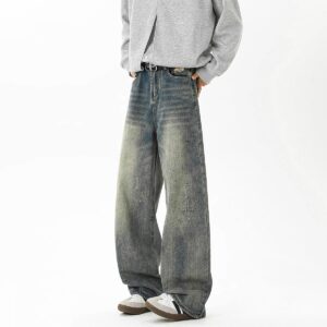 Retro Distressed Scythe Jeans For Men