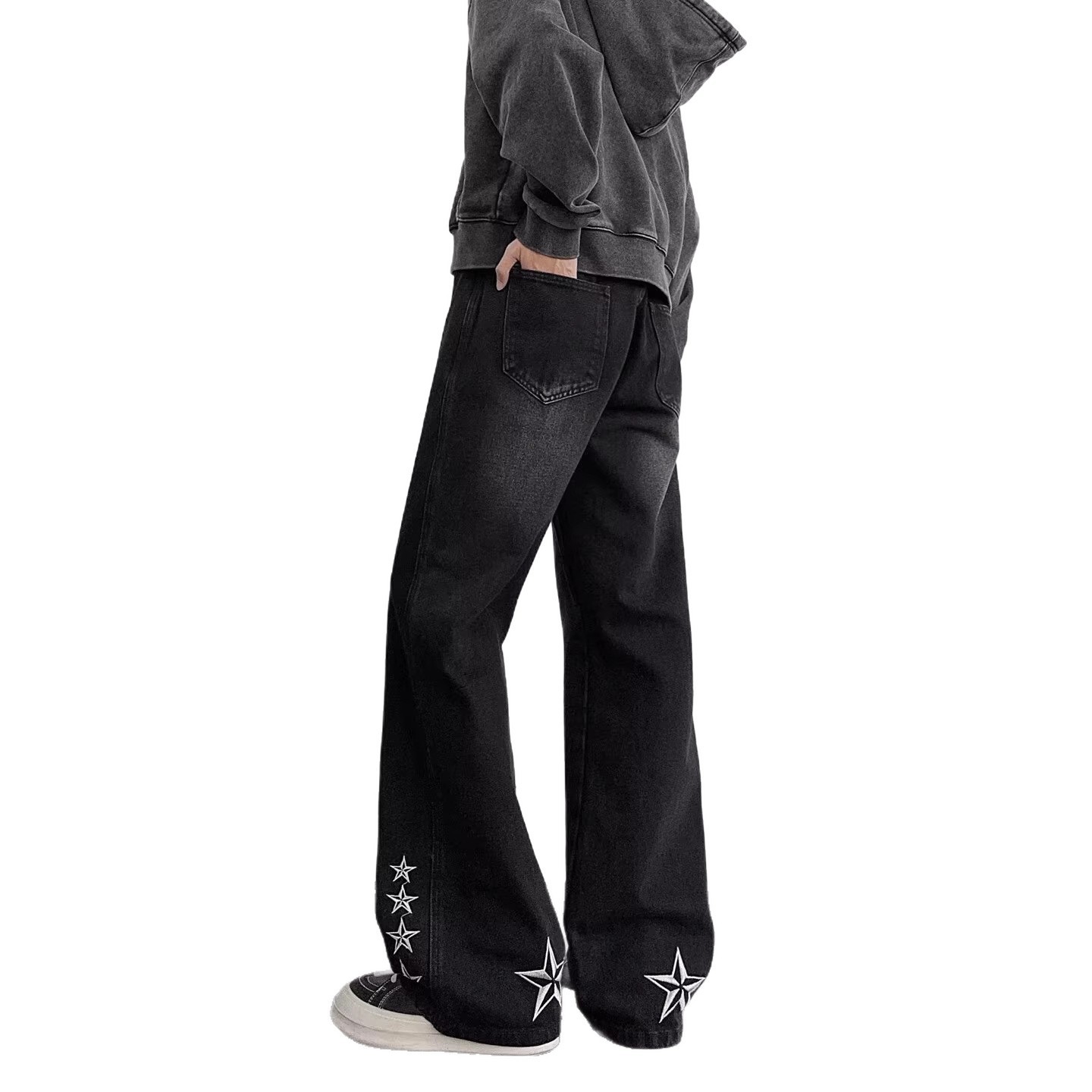 Embroidered Straight-leg Jeans Men's Spring And Autumn - Image 5
