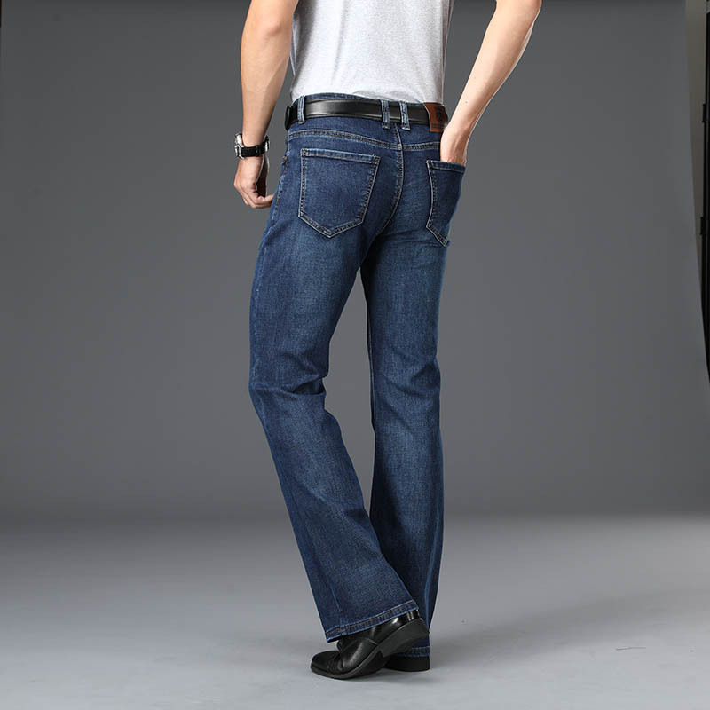 Mens High-waisted Loose-fit Flared Denim Wide-leg Pants - Image 5