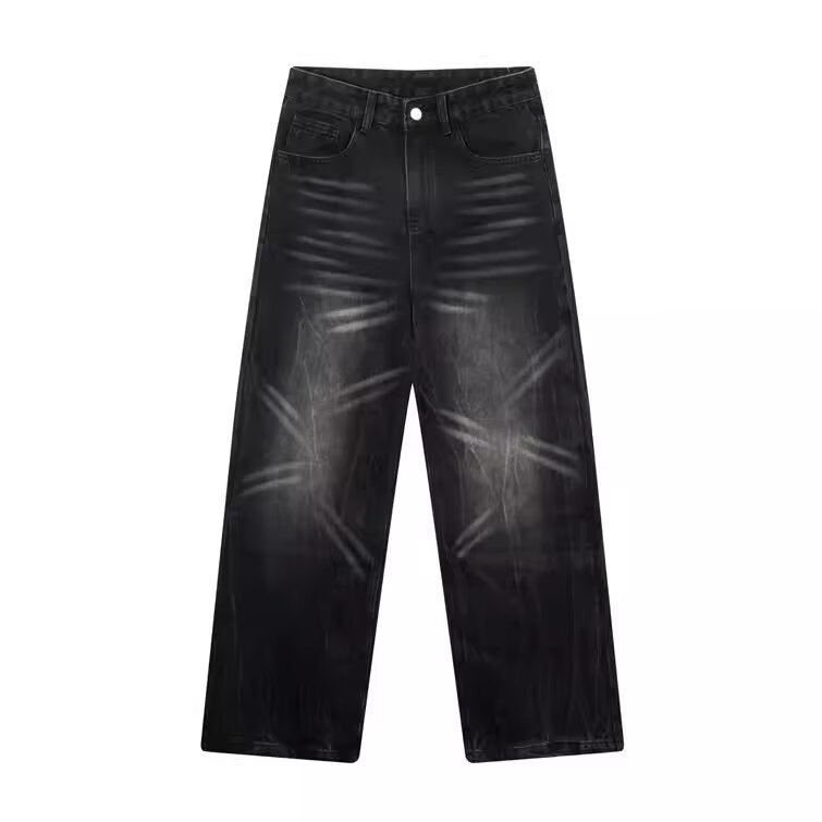 Retro Mens Straight-leg Pants Loose-fit Jeans - Image 6