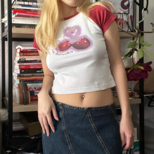 Slim fit T-shirt with cherry print