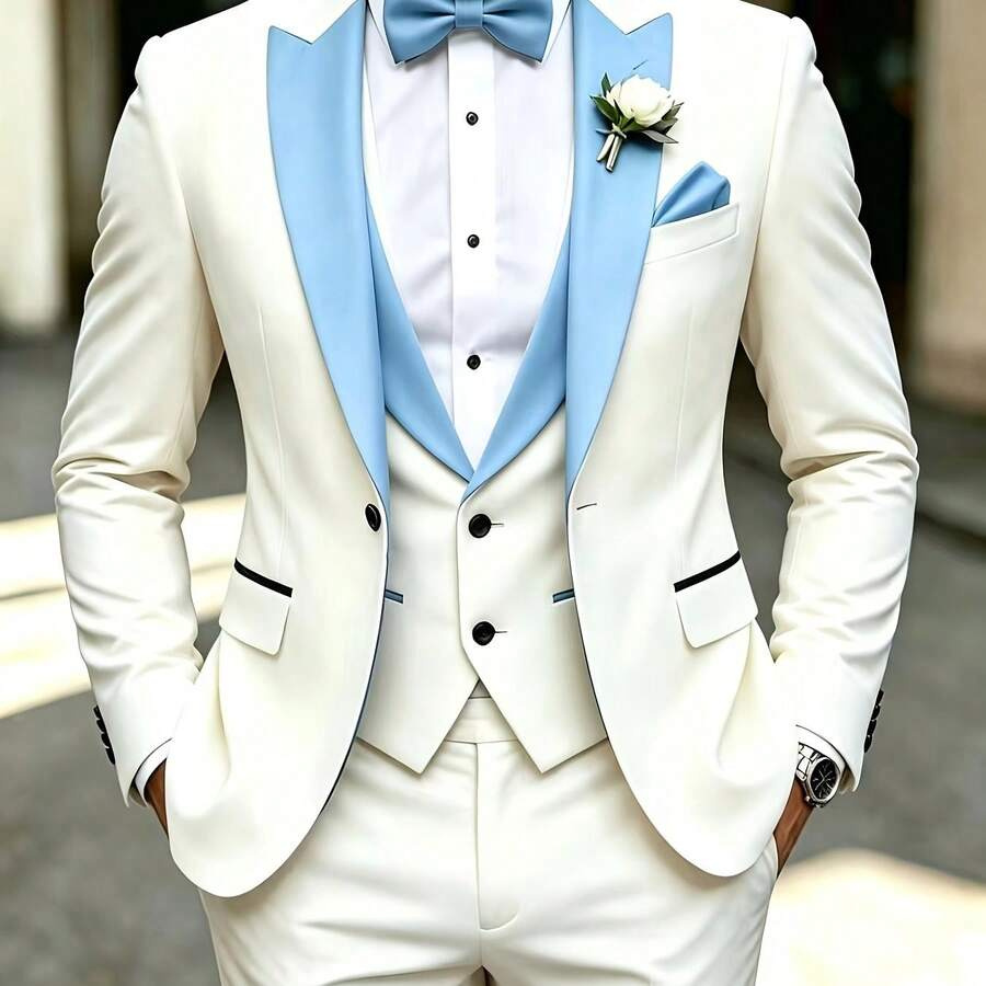 Mens Business Formal Casual Three-Piece Suit - Image 10