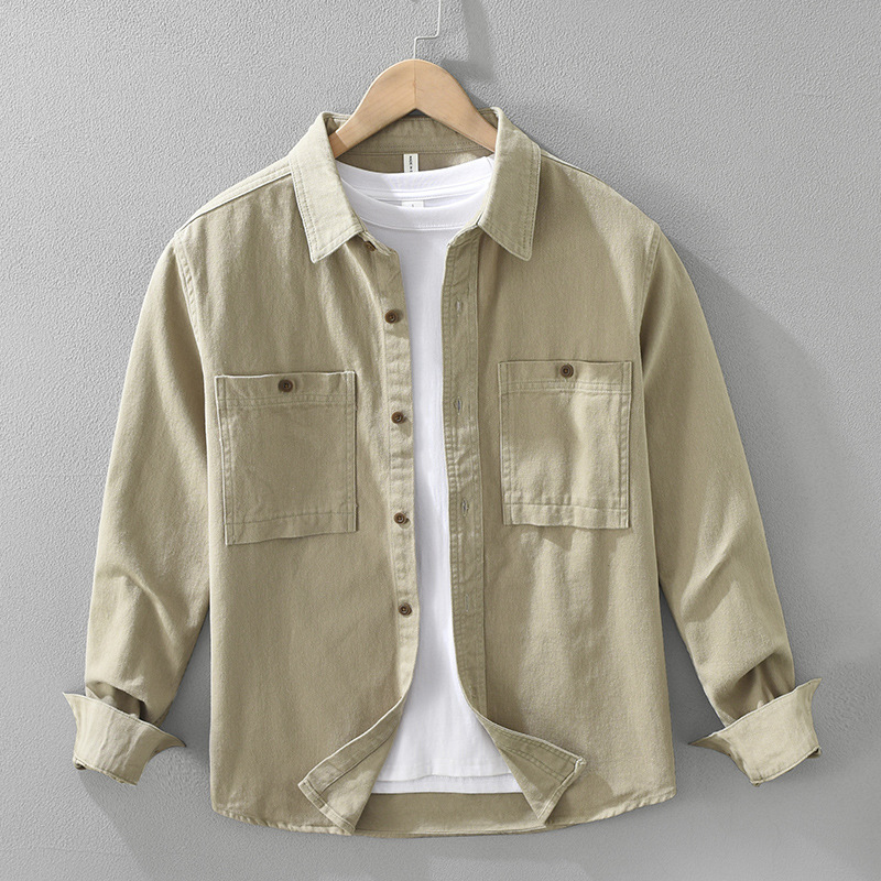 Japanese-style Workwear Long-sleeve Shirt, Men's Casual And Loose-fitting - Image 2