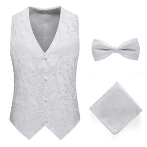 Men's Hollow-Out Formal Wear Plus-Size Hotel Attire Slim-Fit Three-Piece Suit