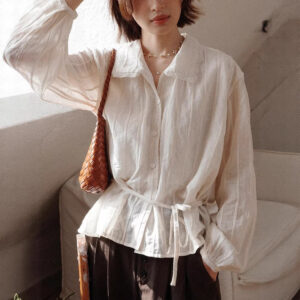 Striped shirt with defined waist