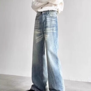 Retro Distressed Loose Straight-leg Wide-leg Pants