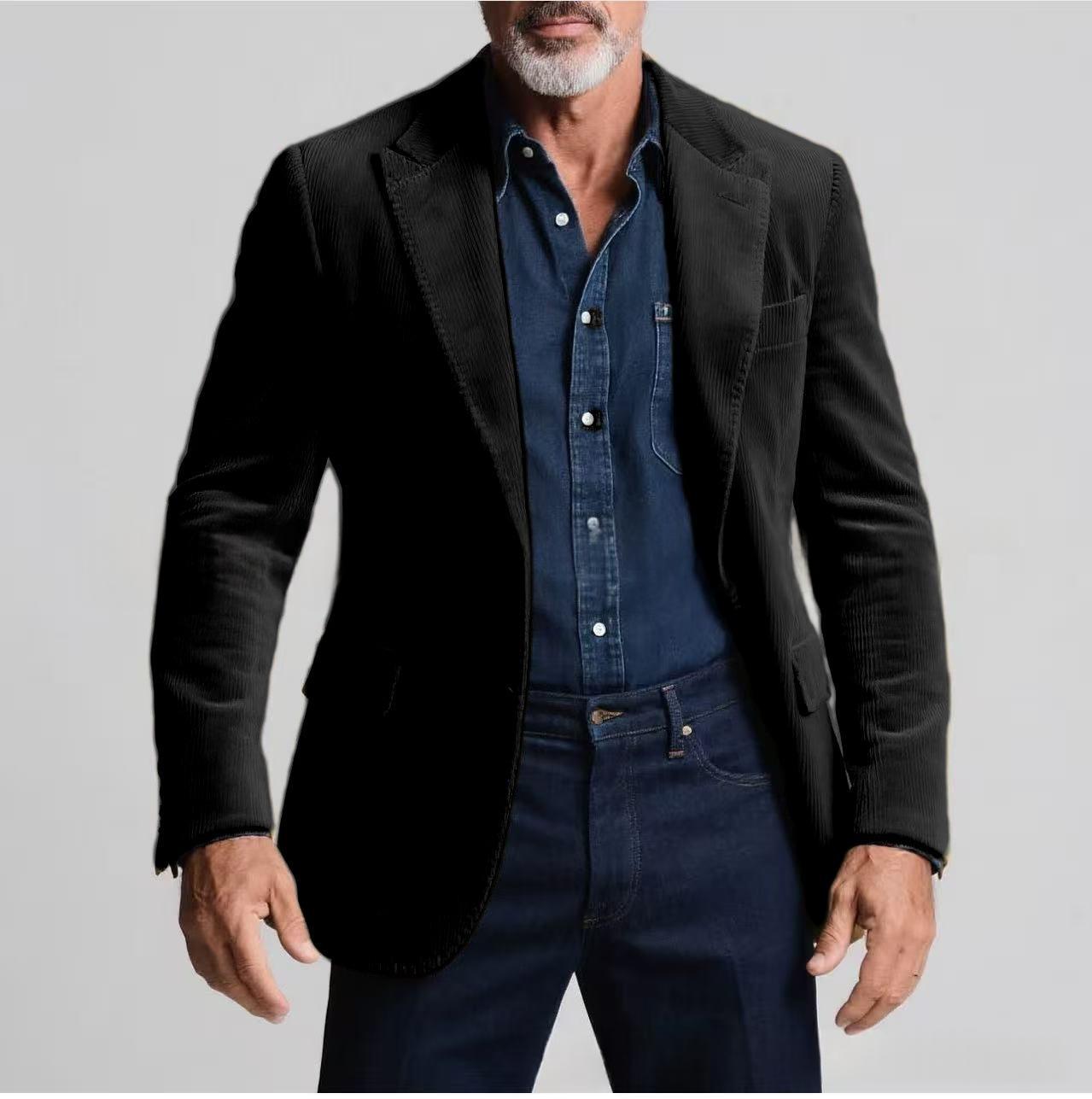Men's Stylish Single-breasted Suit Jacket With A Lapel Collar For Spring And Autumn - Image 2