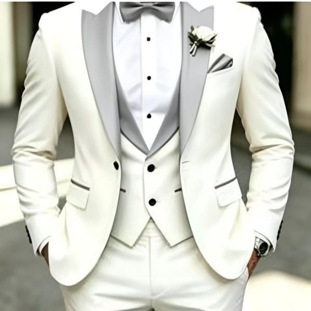 Mens Business Formal Casual Three-Piece Suit - Image 3