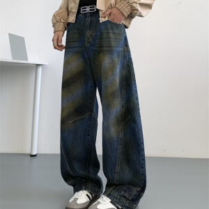 Mens High-street Edgy-cool Denim Pants